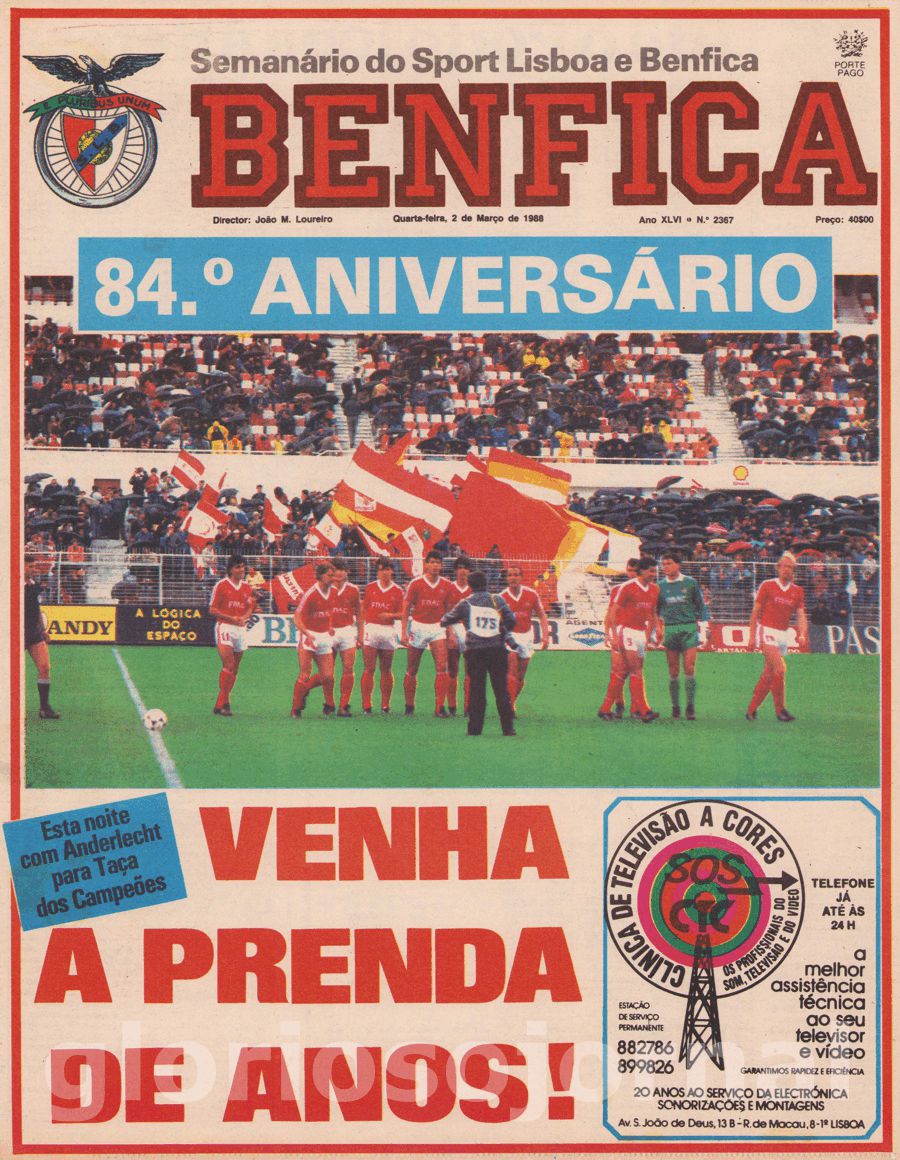 jornal o benfica 2367 1988-03-02